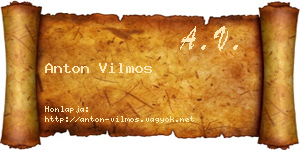 Anton Vilmos névjegykártya