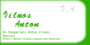 vilmos anton business card